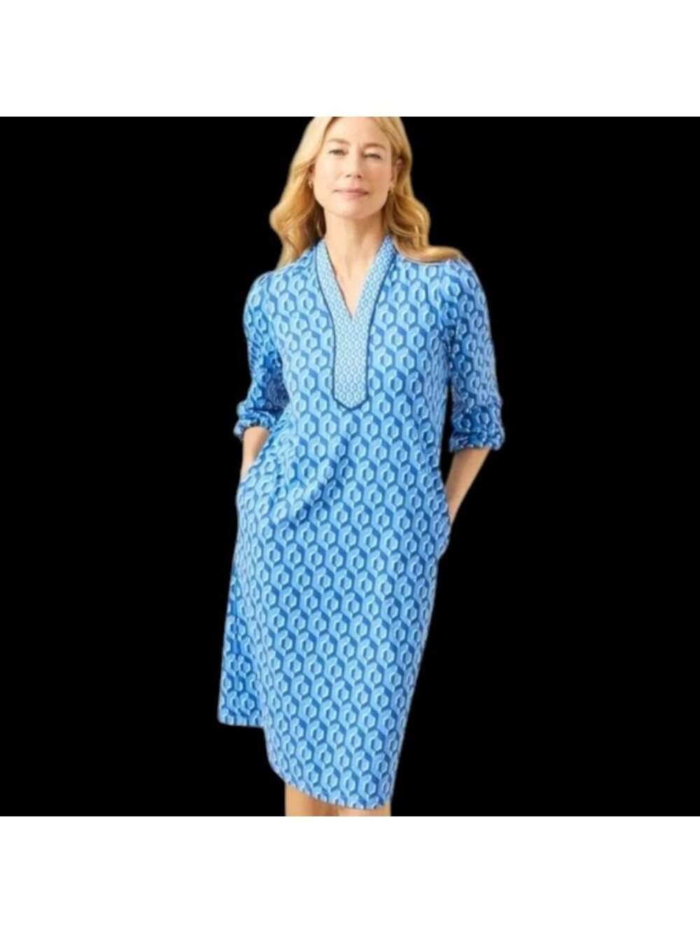 J. McLaughlin Emer Midi Dress Blue Size Medium New with Tag